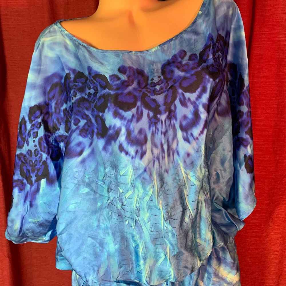 Silk tie dyed top